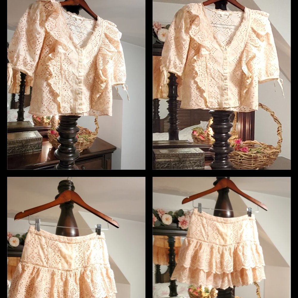 LoveShackFancy Eyelet Set Pisco Pink Small